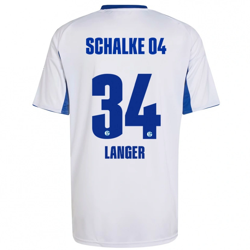 Danxen Donna Maglia Michael Langer #34 Bianco Blu Kit Gara Away 2025/26 Maglietta