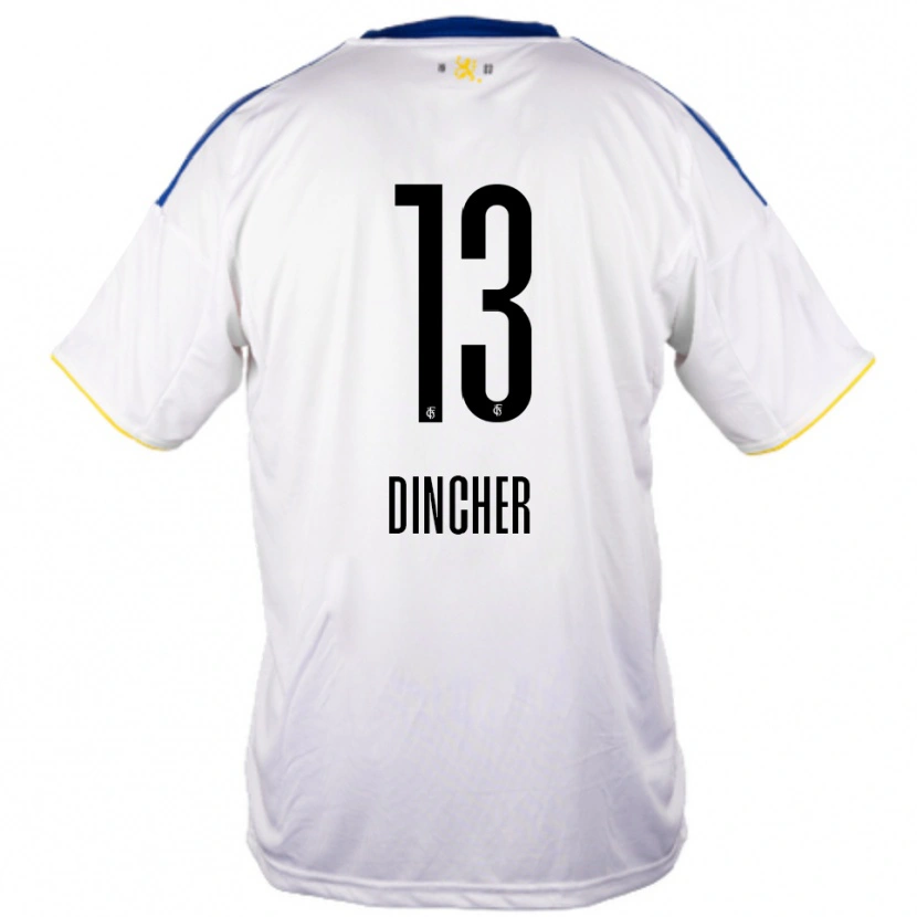 Danxen Donna Maglia Noah Dincher #13 Bianco Blu Giallo Kit Gara Away 2025/26 Maglietta