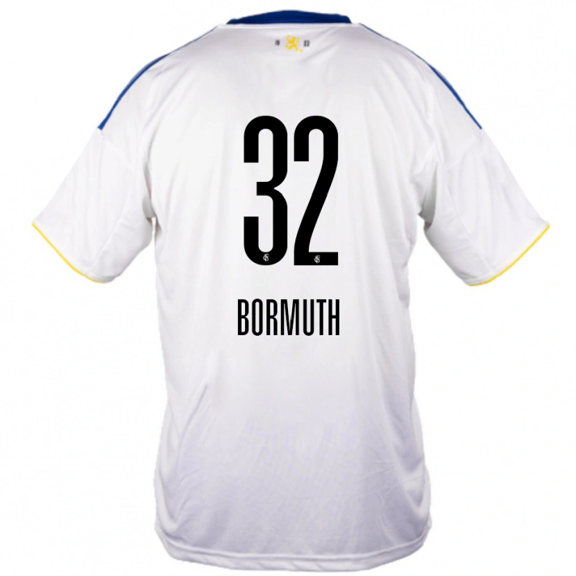 Danxen Donna Maglia Robin Bormuth #32 Bianco Blu Giallo Kit Gara Away 2025/26 Maglietta