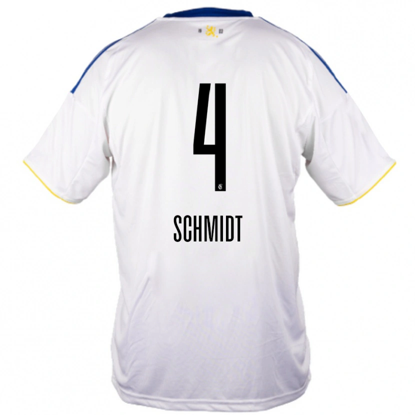 Danxen Donna Maglia Louis Schmidt #4 Bianco Blu Giallo Kit Gara Away 2025/26 Maglietta