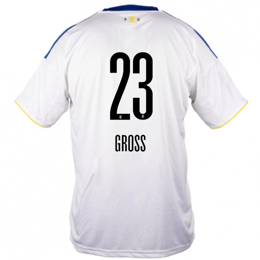 Danxen Donna Maglia Elea Gross #23 Bianco Blu Giallo Kit Gara Away 2025/26 Maglietta