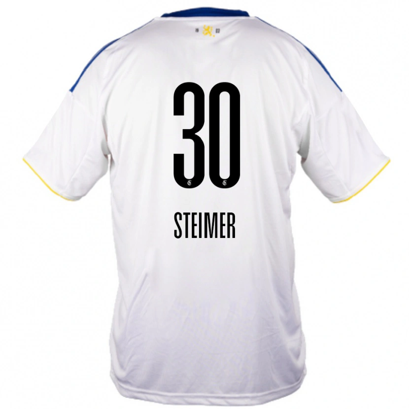 Danxen Donna Maglia Marie Steimer #30 Bianco Blu Giallo Kit Gara Away 2025/26 Maglietta
