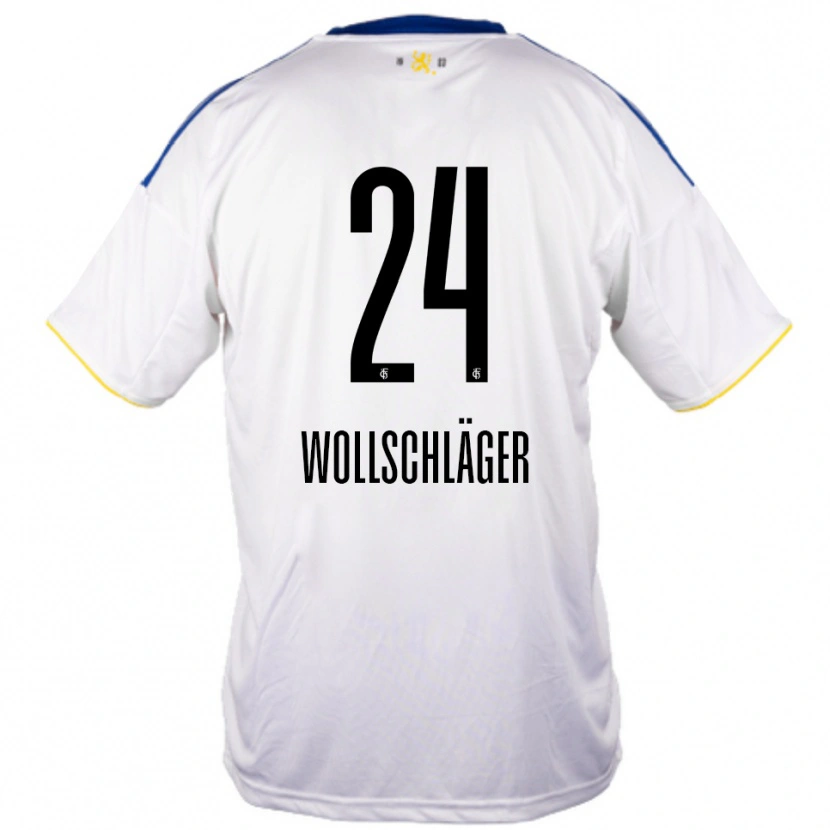 Danxen Donna Maglia Luca Wollschläger #24 Bianco Blu Giallo Kit Gara Away 2025/26 Maglietta