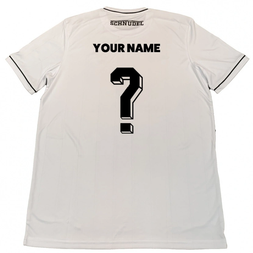 Danxen Donna Maglia Il Tuo Nome #0 Bianco Nero Kit Gara Away 2025/26 Maglietta