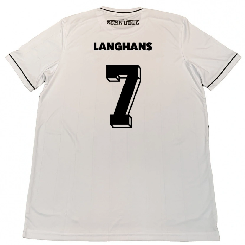 Danxen Donna Maglia Leonard Langhans #7 Bianco Nero Kit Gara Away 2025/26 Maglietta