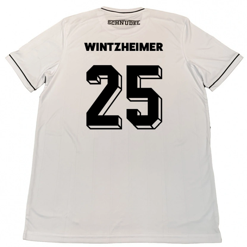 Danxen Donna Maglia Manuel Wintzheimer #25 Bianco Nero Kit Gara Away 2025/26 Maglietta