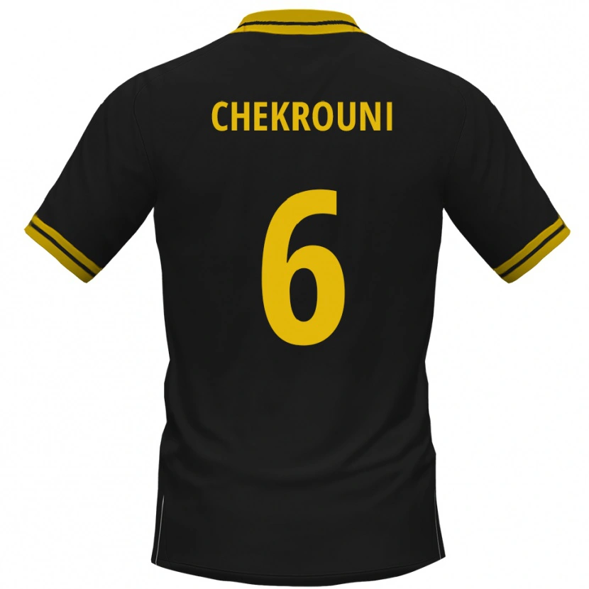 Danxen Donna Maglia Salim Chekrouni #6 Nero Giallo Kit Gara Away 2025/26 Maglietta