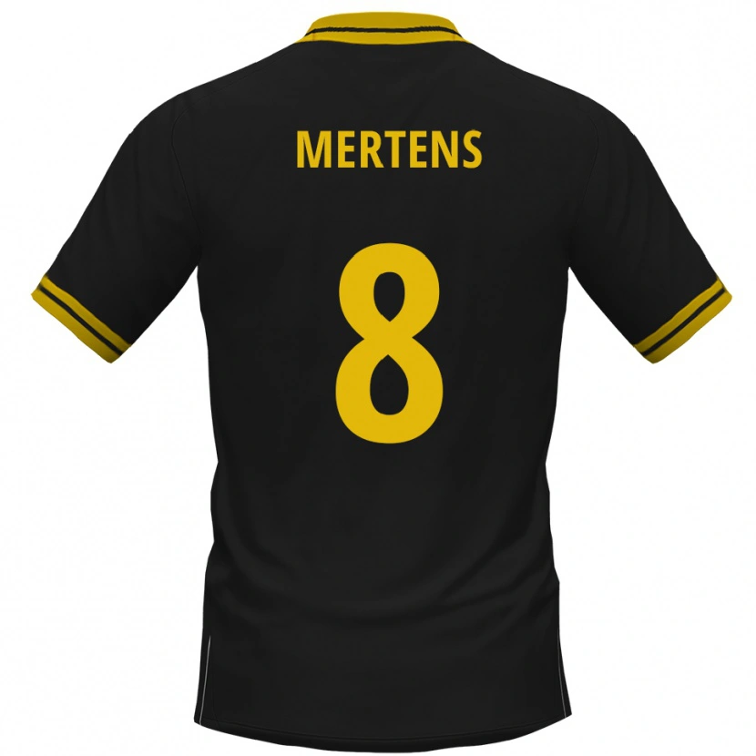 Danxen Donna Maglia Ben Mertens #8 Nero Giallo Kit Gara Away 2025/26 Maglietta