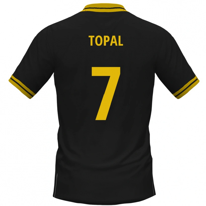 Danxen Donna Maglia Sidar Topal #7 Nero Giallo Kit Gara Away 2025/26 Maglietta