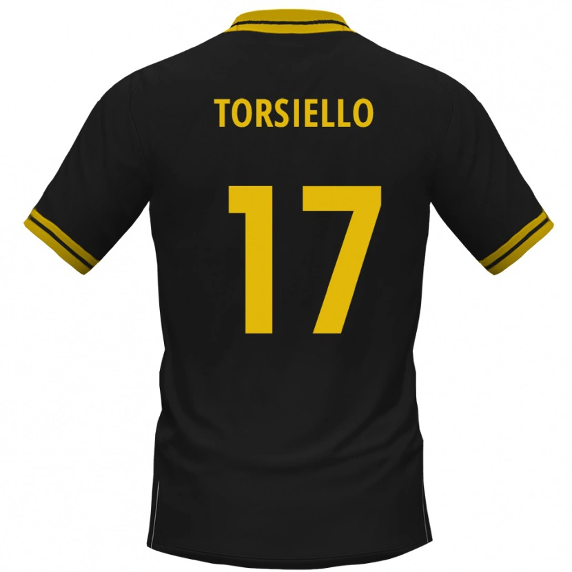 Danxen Donna Maglia Fabio Torsiello #17 Nero Giallo Kit Gara Away 2025/26 Maglietta