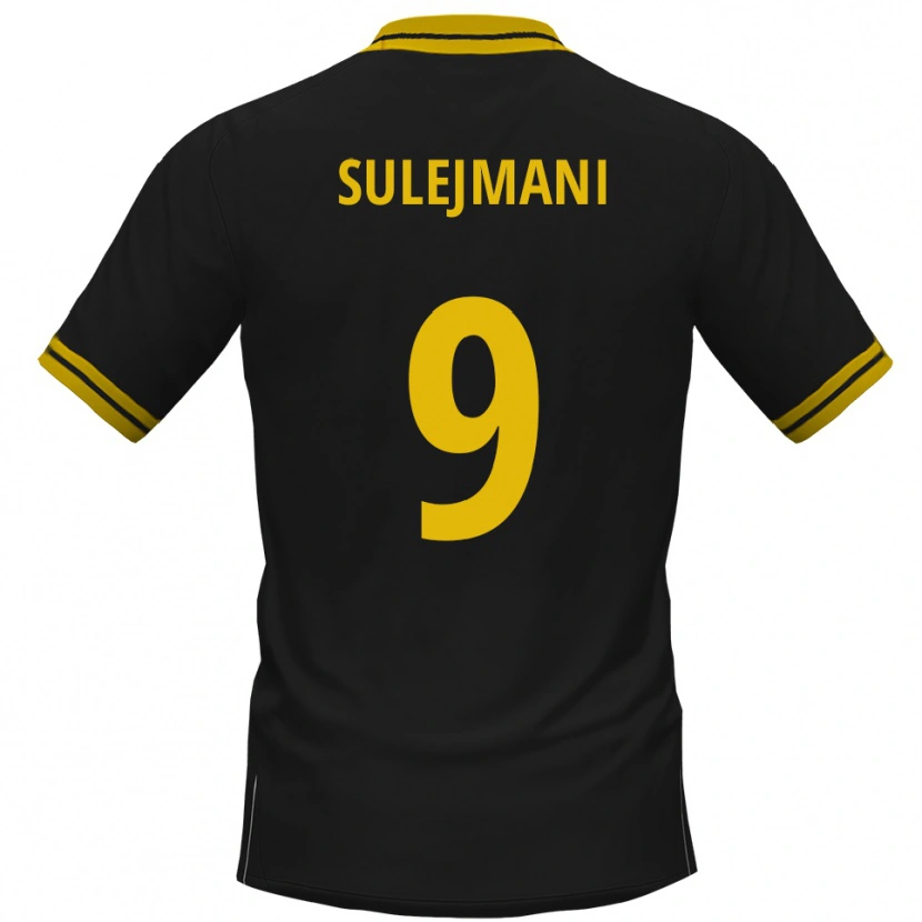 Danxen Donna Maglia Valmir Sulejmani #9 Nero Giallo Kit Gara Away 2025/26 Maglietta