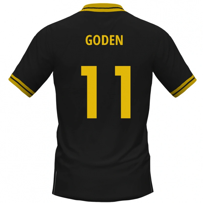 Danxen Donna Maglia Kevin Goden #11 Nero Giallo Kit Gara Away 2025/26 Maglietta