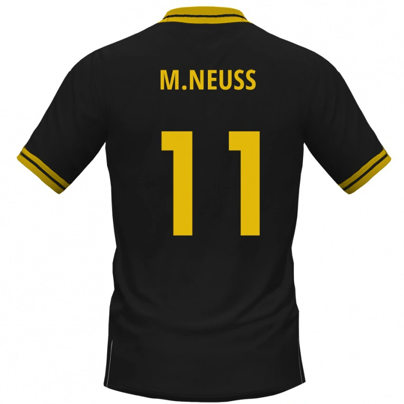 Danxen Donna Maglia Maximilian Neuss #11 Nero Giallo Kit Gara Away 2025/26 Maglietta
