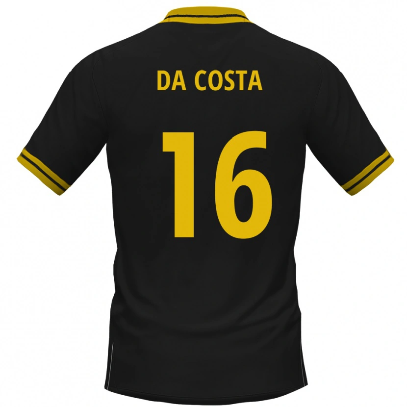 Danxen Donna Maglia Fabricio Sylva Da Costa #16 Nero Giallo Kit Gara Away 2025/26 Maglietta