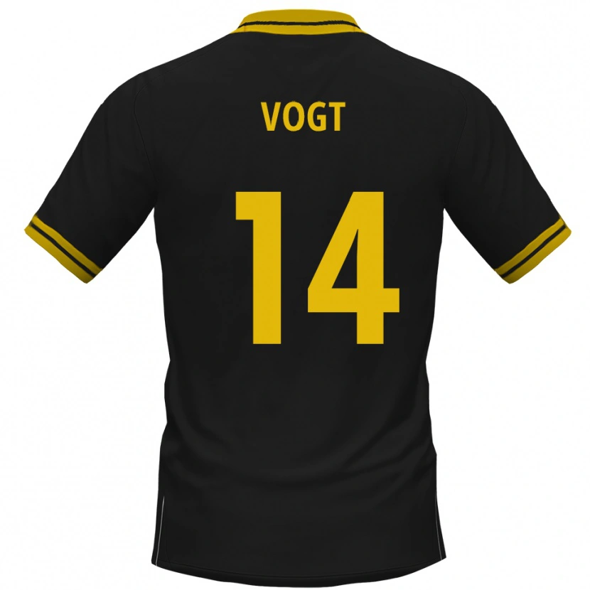 Danxen Donna Maglia Louis Vogt #14 Nero Giallo Kit Gara Away 2025/26 Maglietta