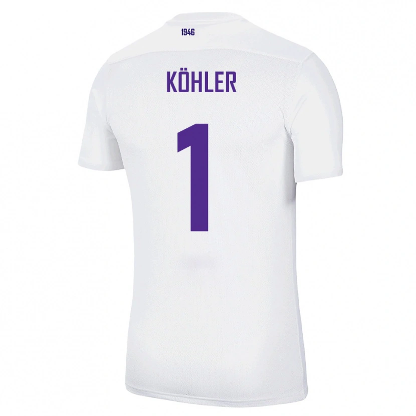 Danxen Donna Maglia Lucas Köhler #1 Bianco Verde Kit Gara Away 2025/26 Maglietta
