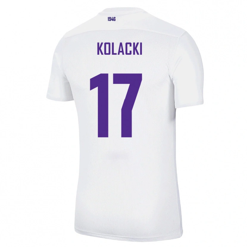 Danxen Donna Maglia Dawid Kolacki #17 Bianco Verde Kit Gara Away 2025/26 Maglietta