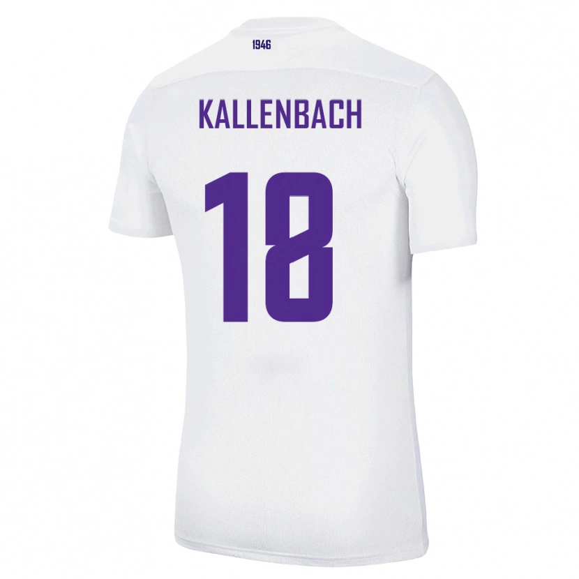 Danxen Donna Maglia William Kallenbach #18 Bianco Verde Kit Gara Away 2025/26 Maglietta
