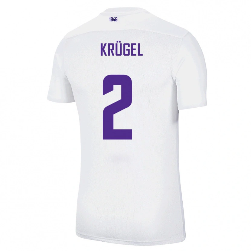 Danxen Donna Maglia Theo Krügel #2 Bianco Verde Kit Gara Away 2025/26 Maglietta