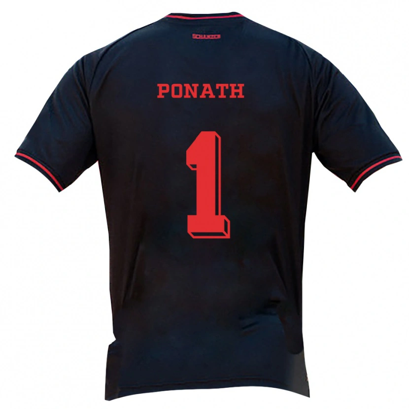 Danxen Donna Maglia Markus Ponath #1 Nero Rosso Bianco Kit Gara Away 2025/26 Maglietta