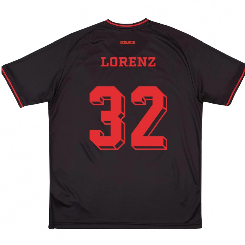 Danxen Donna Maglia Simon Lorenz #32 Nero Rosso Bianco Kit Gara Away 2025/26 Maglietta