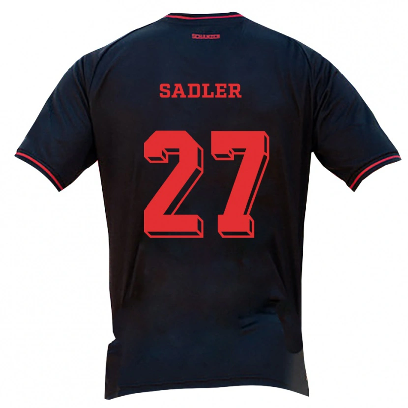 Danxen Donna Maglia Thomas Sadler #27 Nero Rosso Bianco Kit Gara Away 2025/26 Maglietta