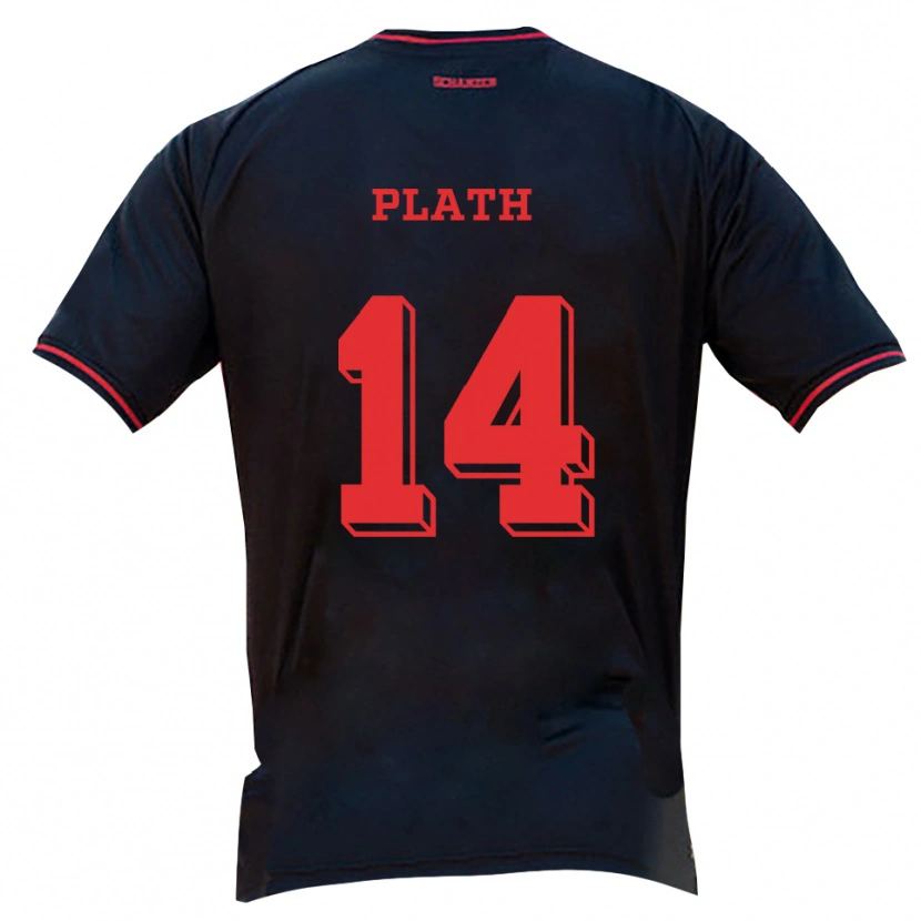 Danxen Donna Maglia Max Plath #14 Nero Rosso Bianco Kit Gara Away 2025/26 Maglietta