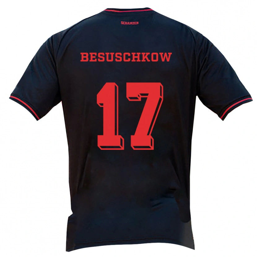 Danxen Donna Maglia Max Besuschkow #17 Nero Rosso Bianco Kit Gara Away 2025/26 Maglietta