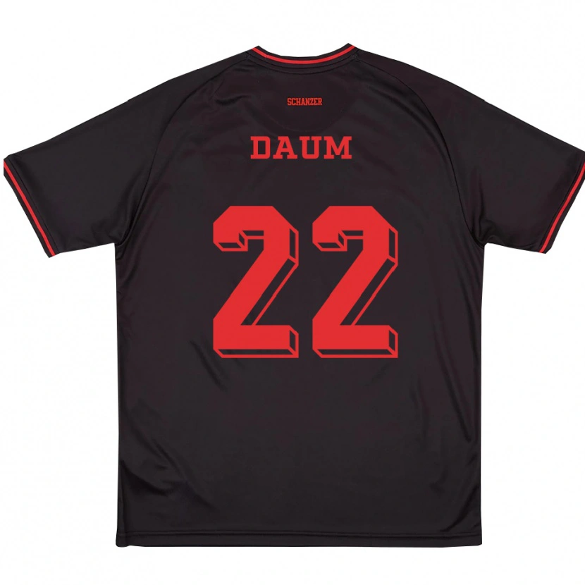 Danxen Donna Maglia Anna-Lena Daum #22 Nero Rosso Bianco Kit Gara Away 2025/26 Maglietta