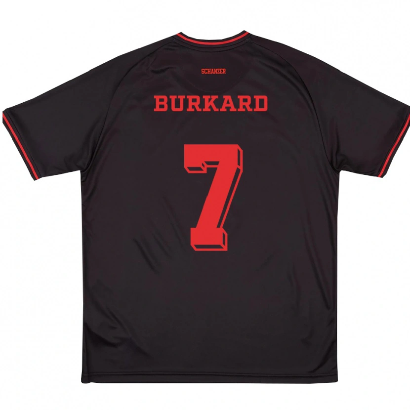 Danxen Donna Maglia Nadja Burkard #7 Nero Rosso Bianco Kit Gara Away 2025/26 Maglietta