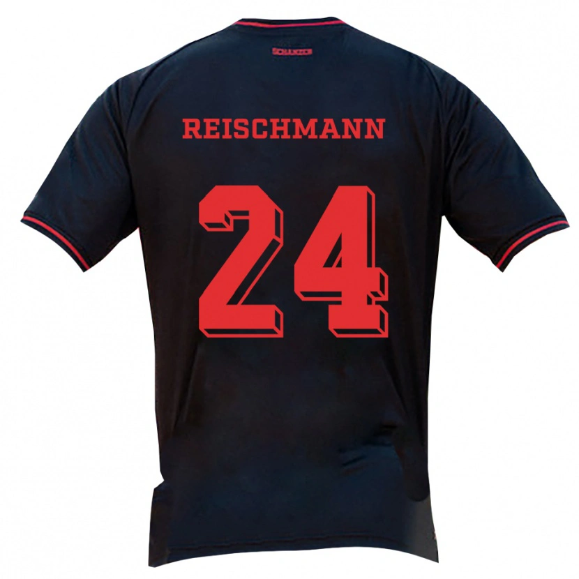 Danxen Donna Maglia Stefanie Reischmann #24 Nero Rosso Bianco Kit Gara Away 2025/26 Maglietta