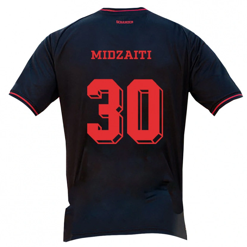 Danxen Donna Maglia Luan Midzaiti #30 Nero Rosso Bianco Kit Gara Away 2025/26 Maglietta