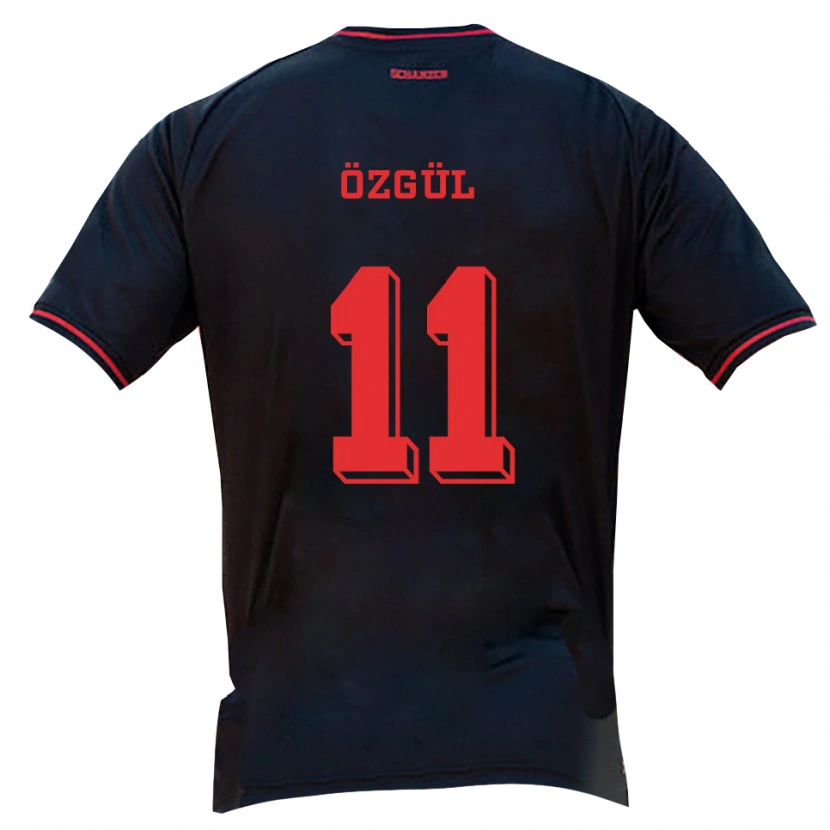 Danxen Donna Maglia Ege Özgül #11 Nero Rosso Bianco Kit Gara Away 2025/26 Maglietta
