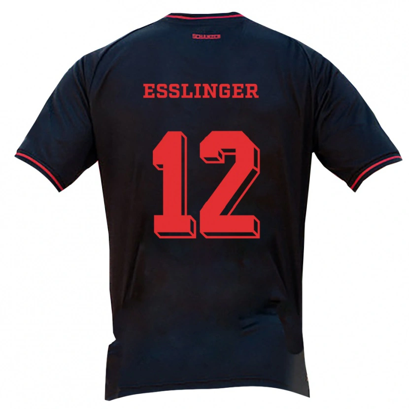Danxen Donna Maglia Rafael Eßlinger #12 Nero Rosso Bianco Kit Gara Away 2025/26 Maglietta