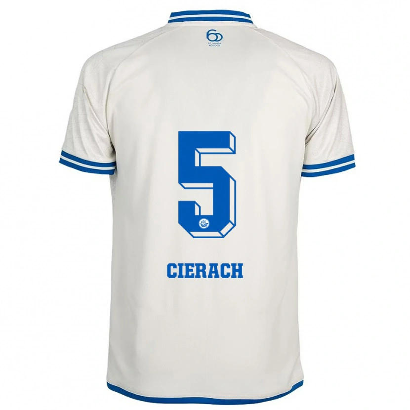 Danxen Donna Maglia Jakub Cierach #5 Bianco Blu Kit Gara Away 2025/26 Maglietta