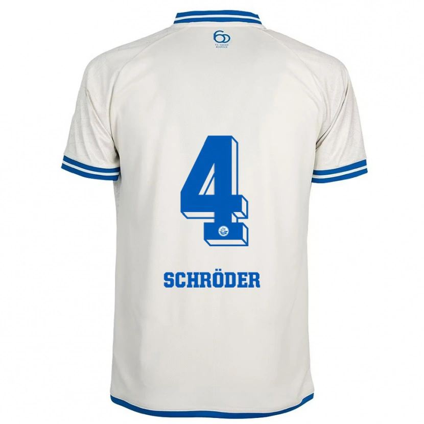 Danxen Donna Maglia Lisa Schröder #4 Bianco Blu Kit Gara Away 2025/26 Maglietta