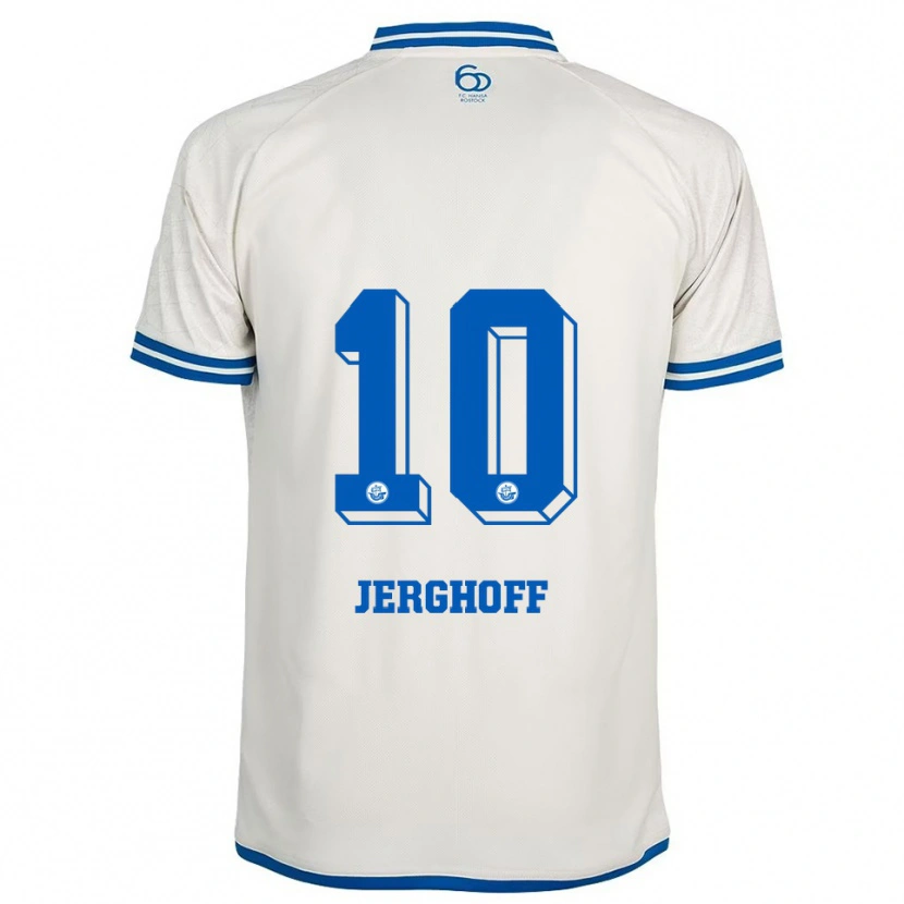 Danxen Donna Maglia Ole Jerghoff #10 Bianco Blu Kit Gara Away 2025/26 Maglietta