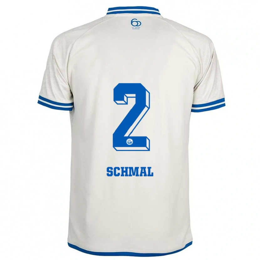 Danxen Donna Maglia Tim Schmal #2 Bianco Blu Kit Gara Away 2025/26 Maglietta