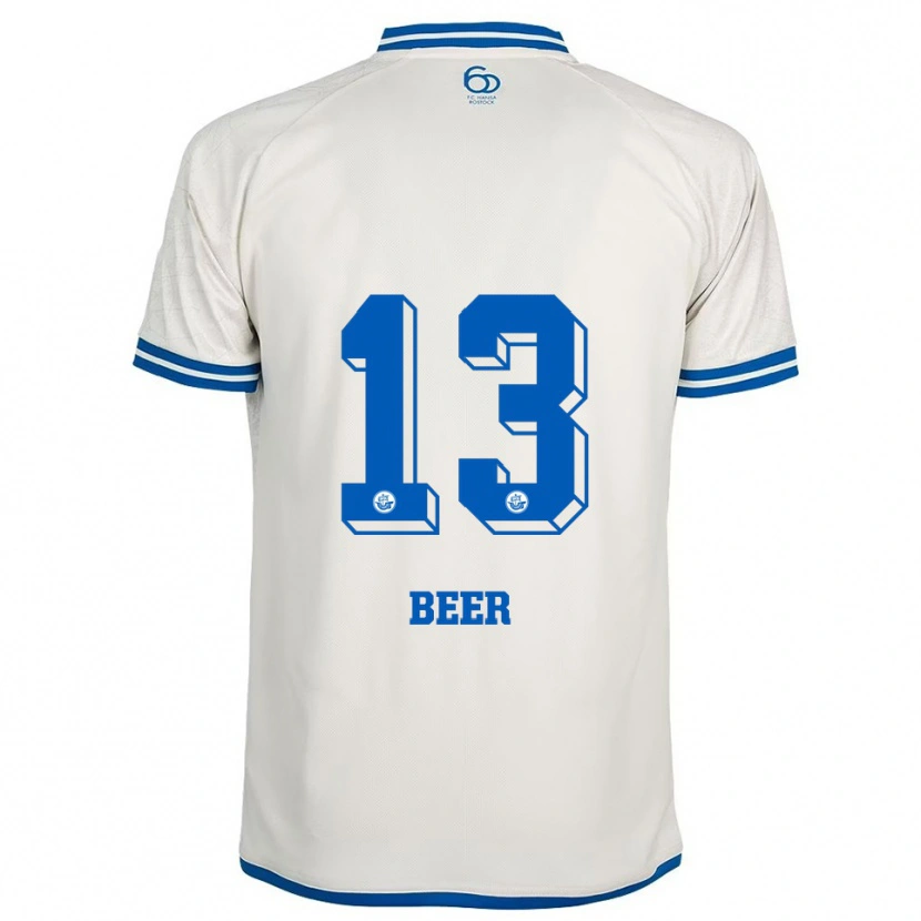 Danxen Donna Maglia Darian Beer #13 Bianco Blu Kit Gara Away 2025/26 Maglietta