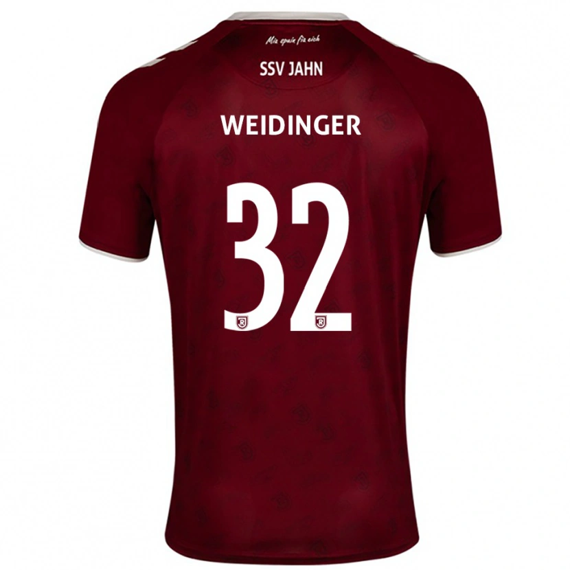 Danxen Donna Maglia Alexander Weidinger #32 Bordeaux Bianco Kit Gara Away 2025/26 Maglietta