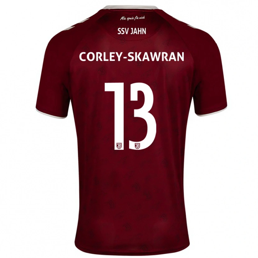 Danxen Donna Maglia Dorian Corley-Skawran #13 Bordeaux Bianco Kit Gara Away 2025/26 Maglietta
