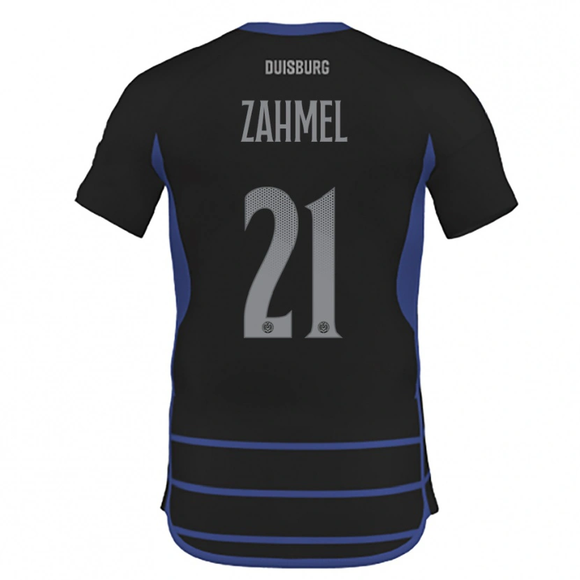 Danxen Donna Maglia Jannik Zahmel #21 Nero Blu Kit Gara Away 2025/26 Maglietta
