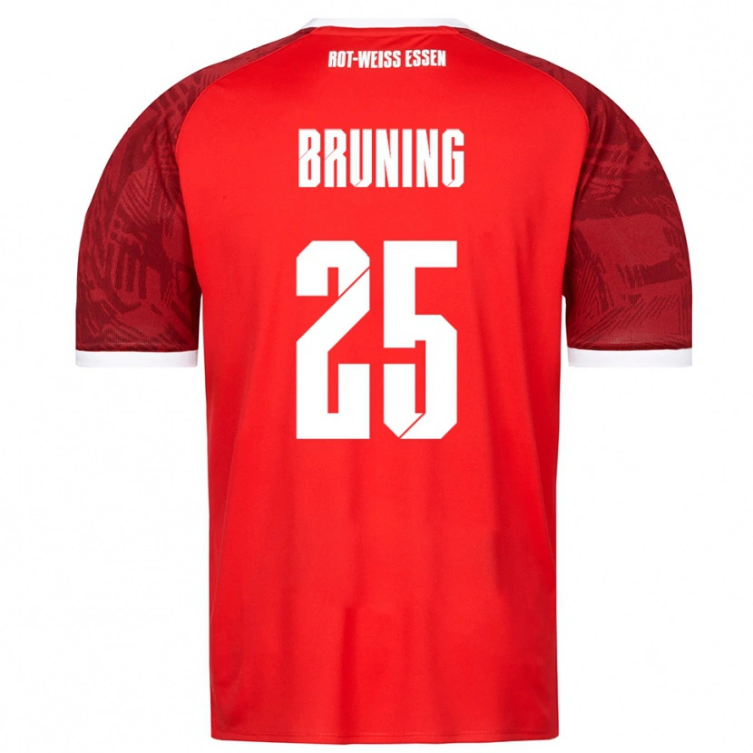 Danxen Donna Maglia Malte Brüning #25 Rosso Bordeaux Bianco Kit Gara Away 2025/26 Maglietta