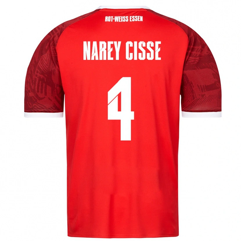 Danxen Donna Maglia Ibrahim Narey Cisse #4 Rosso Bordeaux Bianco Kit Gara Away 2025/26 Maglietta