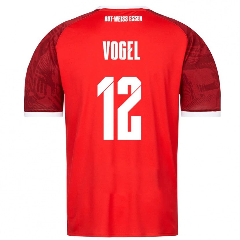 Danxen Donna Maglia Colin Vogel #12 Rosso Bordeaux Bianco Kit Gara Away 2025/26 Maglietta