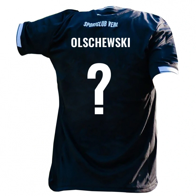 Danxen Donna Maglia Jan Olschewski #0 Nero Bianco Kit Gara Away 2025/26 Maglietta