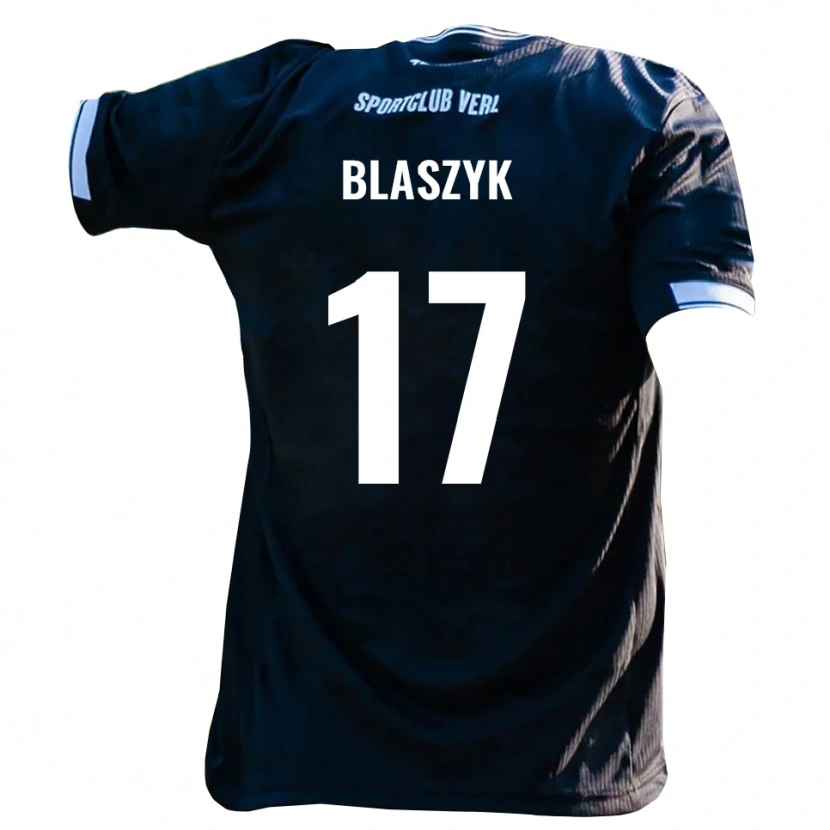 Danxen Donna Maglia Yannick Blaszyk #17 Nero Bianco Kit Gara Away 2025/26 Maglietta