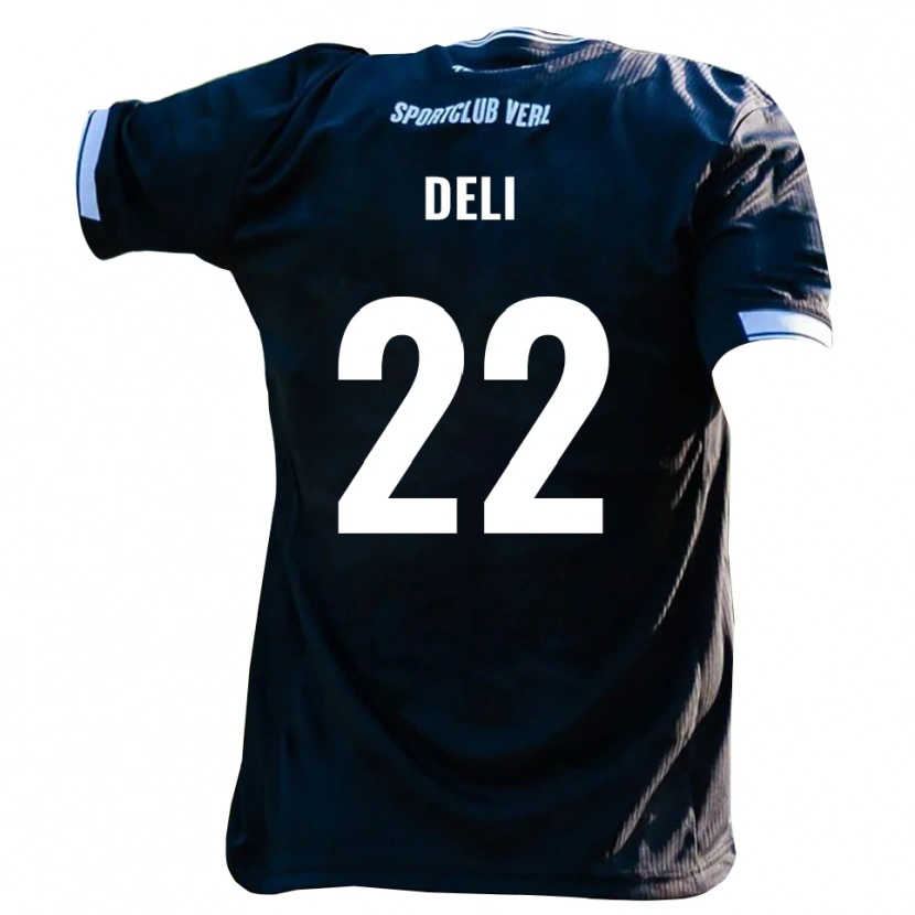 Danxen Donna Maglia Levin Deli #22 Nero Bianco Kit Gara Away 2025/26 Maglietta