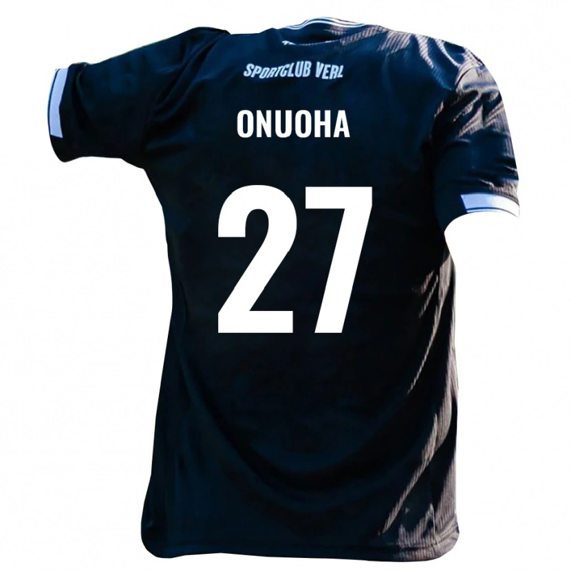 Danxen Donna Maglia Chilohem Onuoha #27 Nero Bianco Kit Gara Away 2025/26 Maglietta