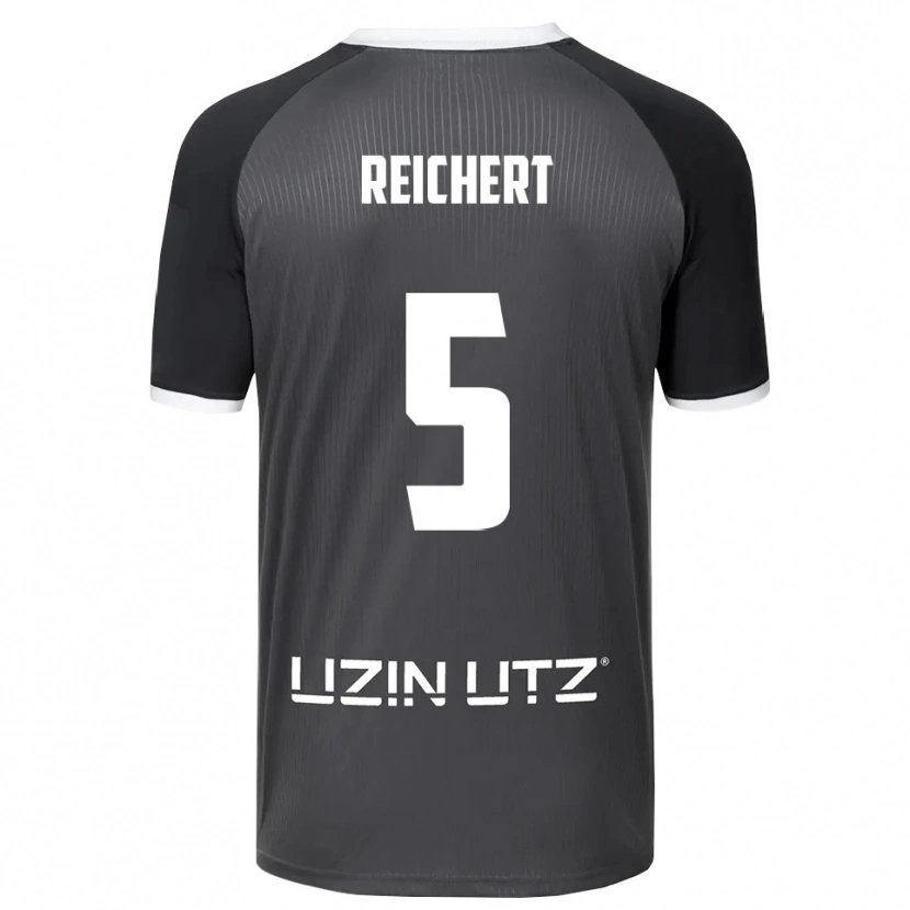 Danxen Donna Maglia Johannes Reichert #5 Grigio Bianco Kit Gara Away 2025/26 Maglietta